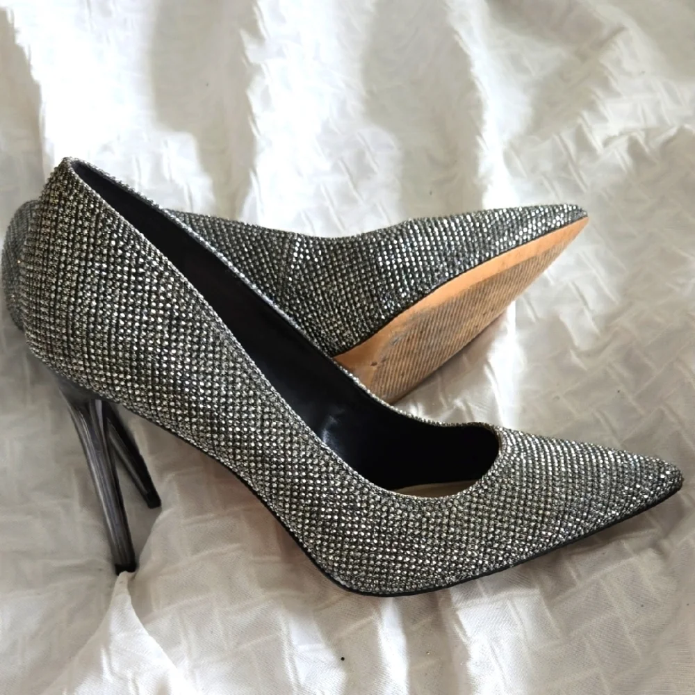 Mix No6 Danyah Elegant Glitter Silver Women's Heels Pumps Stiletto Heels Formal